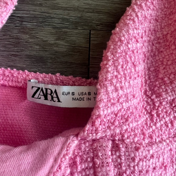 Zara Pink Tweed Corset Crop Top - Picture 4 of 4
